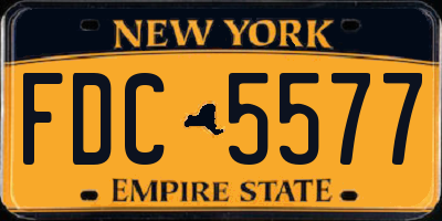 NY license plate FDC5577