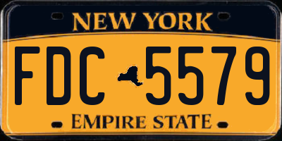 NY license plate FDC5579