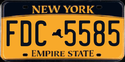 NY license plate FDC5585