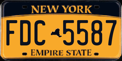 NY license plate FDC5587