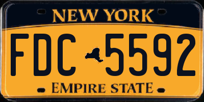 NY license plate FDC5592