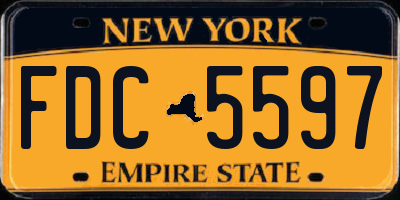 NY license plate FDC5597