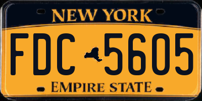 NY license plate FDC5605