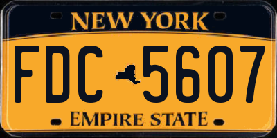 NY license plate FDC5607