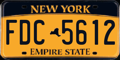 NY license plate FDC5612