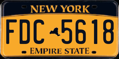 NY license plate FDC5618