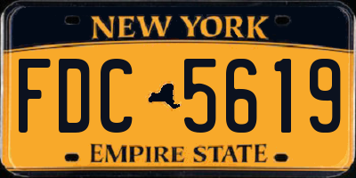 NY license plate FDC5619