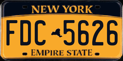 NY license plate FDC5626