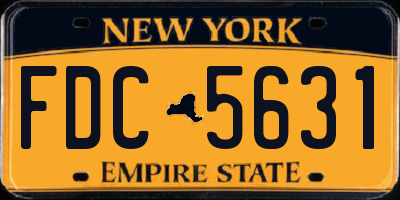 NY license plate FDC5631