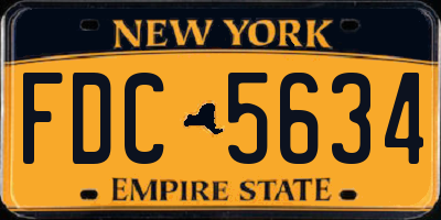 NY license plate FDC5634