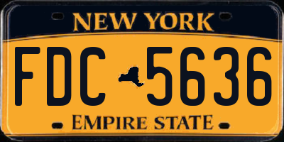 NY license plate FDC5636