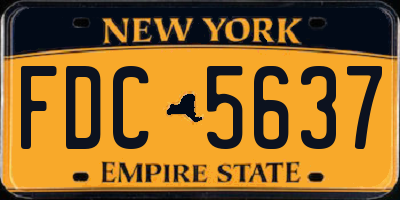 NY license plate FDC5637