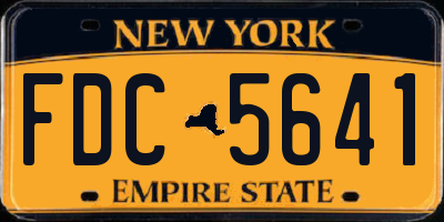NY license plate FDC5641
