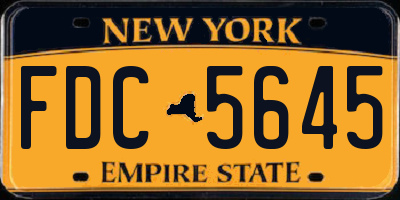 NY license plate FDC5645