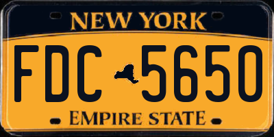 NY license plate FDC5650