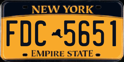 NY license plate FDC5651