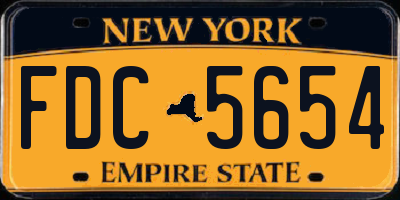 NY license plate FDC5654