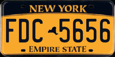 NY license plate FDC5656