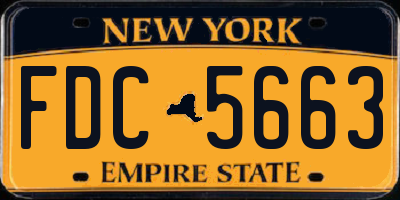NY license plate FDC5663