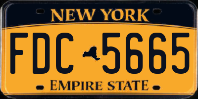 NY license plate FDC5665
