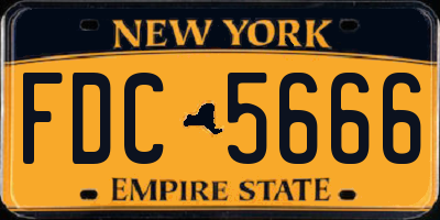 NY license plate FDC5666