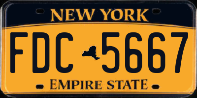NY license plate FDC5667