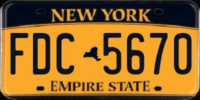 NY license plate FDC5670