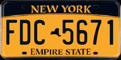 NY license plate FDC5671