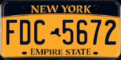 NY license plate FDC5672