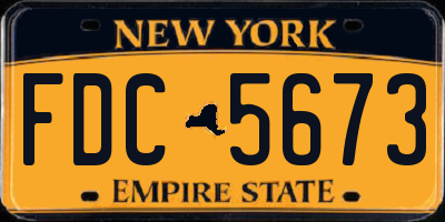 NY license plate FDC5673