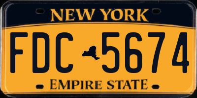 NY license plate FDC5674