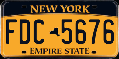 NY license plate FDC5676