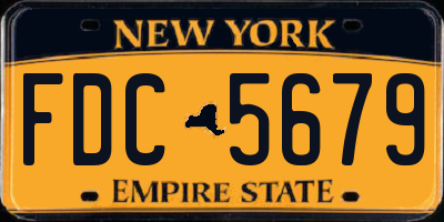 NY license plate FDC5679