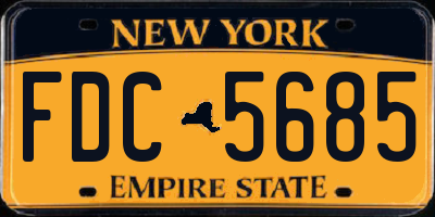 NY license plate FDC5685