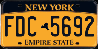 NY license plate FDC5692