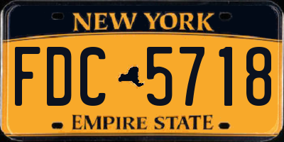 NY license plate FDC5718