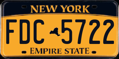 NY license plate FDC5722