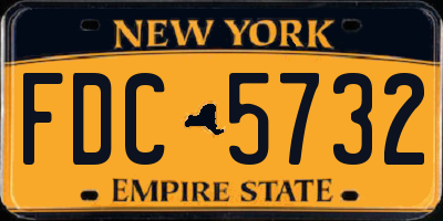 NY license plate FDC5732