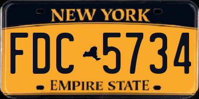 NY license plate FDC5734