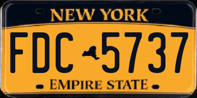 NY license plate FDC5737