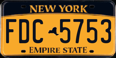 NY license plate FDC5753