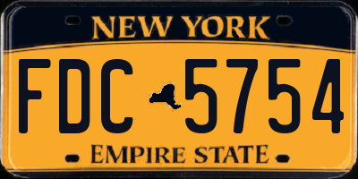 NY license plate FDC5754