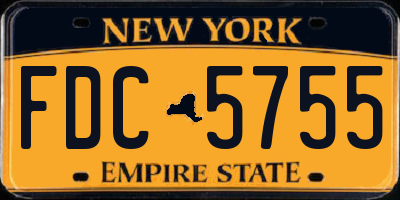 NY license plate FDC5755