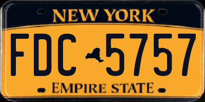 NY license plate FDC5757