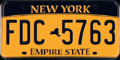 NY license plate FDC5763