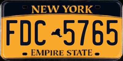 NY license plate FDC5765