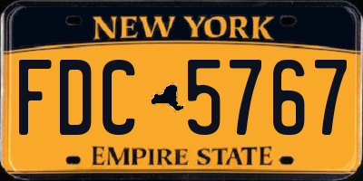 NY license plate FDC5767