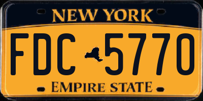 NY license plate FDC5770