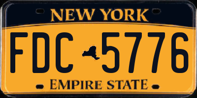 NY license plate FDC5776