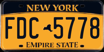 NY license plate FDC5778
